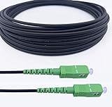Elfcam - Cables de Fibra Óptica Blindados SC/APC a SC/APC Monomodo Simple, Compatible con Orange, Movistar, Vodafone y Jazztel (100M)