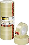 Scotch 550 Pack de cintas adhesivas, 19 mm x 33 m, transparente