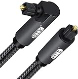 Cable Optico Audio Digital EMK 90 Grados áNgulo Recto Ajustable y Giratorio Cable Audio Compatible para Barra de Sonido,Home Cinema 5.1,BLU-Ray,Ps3/4,Xbox,TV,DVD Negro/1M