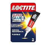 Loctite Super Glue-3 Power Gel, gel adhesivo flexible y resistente, pegamento instantáneo para superficies verticales, pegamento transparente extrafuerte, 1x3 g