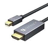 IVANKY Cable Mini DisplayPort a HDMI, Cable Mini DP (Thunderbolt 1/2) a HDMI, 2M, Full HD 1080P Compatible con MacBook, MacBook Air, Surface Pro, iMac, Monitor, Proyector - Gris Espacio