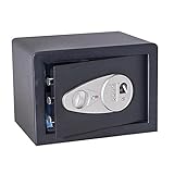 BTV | Caja Fuerte TECNA 250 | Caja de Seguridad | Caja Fuerte Biométrica con Lector de Huella Dactilar y Teclado Numérico de 4 Dígitos | 25 x35 x 25 cm