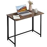 APOWE - Escritorio plegable para ordenador, mesa de oficina, mesa de trabajo, mesa plegable para casa, oficina, para espacios pequeños, oficinas (marrón oscuro)