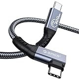 ORICO Cable para Thunderbolt 4, Compatible con Thunderbolt 3/USB4, Tasa de Transferencia 40Gbps, 8K@60Hz (Dos Pantallas 4k@60Hz) con PD 100W (20V/5A) para PC, eGUP y Portátil (Ángulo Recto,0.8M)