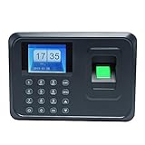 Aibecy Machine de présence biométrique d'empreintes digitales / Enregistreur de chèque d'employé / 2.4 pouces TFT DC 5V, noir