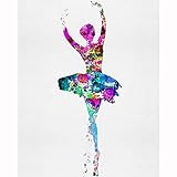 Ballerina Pictures by Numbers Paintings 15.6x19.5 Inches Adult Paint by Numbers Pictures for Children Adults Beginners, DIY Acrylic Painting Kit (ບໍ່ມີກອບ)