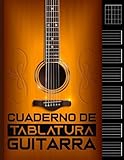 Cuaderno De Tablatura Guitarra: 7 líneas de Pentagrama' y 6 diagramas de acordes por página