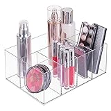 mDesign Makeup Organizer - Gennemsigtig æske med 5 rum - Ideel til opbevaring af makeup, kosmetik og skønhedsprodukter - Gennemsigtig plast
