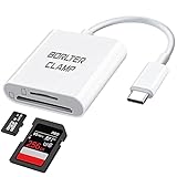 Lector de Tarjetas SD USB C, BorlterClamp Adaptador Tipo C a SD/MicroSD Lector de Tarjetas de Memoria Compatible con MacBook, Ordenador Portátil, Smartphone