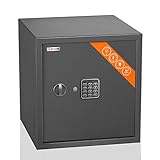 Brihard Business Caja Fuerte electrónica - 40x38x38cm Caja Seguridad Digital Pantalla LED y Estante extraíble - Caja Fuerte Seguridad Oficina y hogar