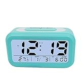 KidsPark Reloj Despertador Digital, Reloj Despertador Digital LED Reloj Despertador para niños con Fecha, Pantalla de Temperatura, Reloj Despertador Digital Que Funciona con Pilas, Azul