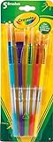 Crayola - 5 pinceaux de différentes tailles, poils doux, pour chaque projet créatif, pour l'école et les loisirs, 3007 multicolore