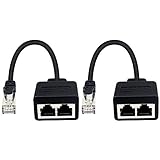 Duttek RJ45 Ethernet Splitter, crimpadora rj45, RJ45 1 Macho a 2 Hembra Adaptador para Ethernet Cat 5 / Cat 6 LAN Extensor de Cable Ethernet Navegar en línea al Mismo Tiempo Adaptador de Red (1 par)