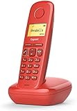 Téléphone fixe DECT sans fil Gigaset A170, écran graphique éclairé, répertoire de 50 contacts, facile à utiliser, mode ECO, installation simple, couleur rouge corail