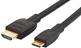 Amazon Basics - Cable adaptador Mini HDMI a HDMI (estándar 2.0, vídeo 4K a 60 Hz, 2160p y 48 bit/px, compatible con Ethernet, 3D y ARC, 1,8 m)
