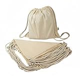 20x Backpack Bag Natural nga gapas nga adunay laces nga gidak-on 39 x 35 cm. 130 gr.