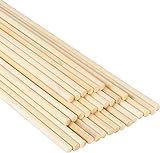 YoniYa 30 pièces bâton en bois rond 30 cm x 6 mm bâtons en bois naturel pour bricolage artisanat projets de bricolage modélisation