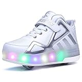 Sko med hjul Sneakers med to hjul til drenge og piger Led-lys Sneakers med hjul Kan være bambas med hjul Automatisk skateboarding fodtøj
