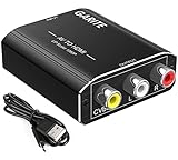 GARITE Aluminio Adaptador AV a HDMI de Audio y Video con Cable USB, Mini 1080P RCA a HDMI Soporta para PS2/PS3/Gamecube/Wii/DVD/STB/VHS/Xbox/VCR/TV/PC