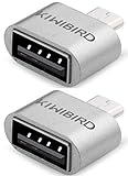 KiwiBird Micro USB (Macho) a USB 2.0 (Hembra) Adaptador de Alta Velocidad OTG para Android Smartphone/Tablet con función OTG ***Pack de 2***