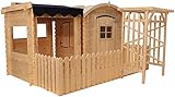 Maison d'extérieur en bois pour enfants avec terrasse - Maison de campagne pour enfants - Maison de jouets d'extérieur - Maison de jardin en bois pour enfants TIMBELA M505+M080M