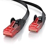 CSL - 0,25m Cable Plano de Red Gigabit Ethernet LAN Cat.6 RJ45-10 100 1000Mbit s - Cable de conexión a Red Slim Design - UTP - Compatible con Cat.5 Cat.5e Cat.7 - Negro