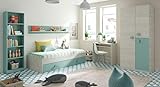 Pack Completo Habitación Juvenil en Color Verde y Blanco Alpes Muebles Dormitorio Infantil con Somier Incluido