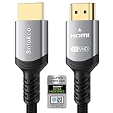 Sniokco 10K 8K 4K HDMI 2.1 кабелі 2M, сертификатталған 48 Гбит/с өрілген HDMI кабелі, Dynamic HDR, eARC, Dolby Atmos, 8K60Hz, 4K120Hz қолдайды, HDTV мониторымен және т.б. үйлесімді