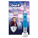 Дитяча електрична зубна щітка Oral-B з акумуляторною ручкою Frozen Handle і технологією Braun, підходить для дітей старше 3 років, звичайного розміру