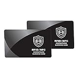 Protector de Tarjetas RFID contactless, Anti NFC Bloqueo - Blocker Card - Tarjeta de Bloqueo de escáner y lectores para billeteras y Pinzas para Billetes - 2 Piezas - Regalos Originales Navidad