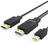 Cable HDMI a DisplayPort Adaptador 4K@60Hz,Hacer Conversor HDMI-DisplayPort 2M,Activo Convertidor Macho HDMI a DP con Audio para Xbox One,360,NS,Mac Mini,PC a Monitor,TV,1080P@60Hz Conector/Adapter