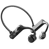 Auriculares de Conducción Ósea, Inalámbricos Bluetooth 5.0 con Micrófono IP55 Aleación de Titanio Deportivos para Jogging