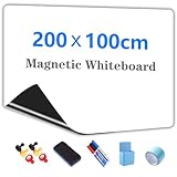 JOMUSAGA Magnetic Whiteboard Roll, 200 * 100cm ກາວກະດາດກະດາດກະດາດກະດາດກະດາດສີຂາວ, ກະດານຂາວທີ່ເຫມາະສົມສໍາລັບເດັກນ້ອຍ / ຄອບຄົວ / ຫ້ອງການ, ມີເຄື່ອງຫມາຍໃສ່ກະດານຂາວ, ຢາງລົບ, ແມ່ເຫຼັກ