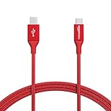 Amazon Basics - Cable macho de USB 2.0 C a micro-USB B, de nailon con trenzado doble | 1,8 m, Rojo