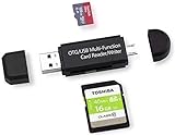YAWALL Micro USB OTG Card Reader Adapter и USB 2.0 для SDXC, SDHC, SD, MMC, RS-MMC, Micro SDXC, Micro SD, Micro SDHC Card и UHS-I Card
