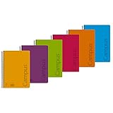 Campus University 002427 - Pack de 6 blocs de papel, 80 hojas, A4, multicolor