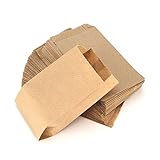 RUBY - 100 Kraft bolsa de papel marrón, bolsas de regalo/bolsas de fiesta/calendario de adviento/navidad/bodas/fiestas de cumpleaños/mercados/cafeterías (8cm x 15cm, 100 unids)