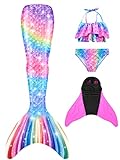 shepretty Girls Mermaid Tail with Fins для плавання/відпустки/вечірки/фотографій，fenseM9-130