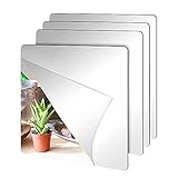 ສະຕິກເກີກະຈົກ CJBIN, 4pcs 20x20cm Mirror Paper Stickers Non-Glass Mirror Tiles Self Adhesive Mirror Stickers for Home Wall Decoration