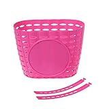 Mentin - Cesta delantera de bicicleta de plástico desmontable para almacenamiento de Shopping para niños y niñas (rosa)