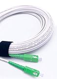 Elfcam - Fibra óptica cable SC/APC a SC/APC monomodo simplex 9/125µm LSZH, Blanco/Verde (20M)