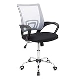 CashOffice - Chaise de bureau ergonomique, chaise de bureau pivotante avec dossier respirant (gris)