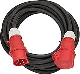 Електричний подовжувач Brennenstuhl CEE IP44 (кабель 10 м, з вилкою CEE та роз’ємом 400 В/32 A, 5-полюсний, для зовнішнього використання, виготовлено в Німеччині) чорний
