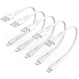 Короткий зарядний кабель для iPhone [5 шт.], короткий кабель USB-Lightning довжиною 30 см Apple USB-кабель Швидка зарядка даних Сумісний для Apple iPhone 14 13 12 11 Pro Max Xs Xr X 8 7 6 Plus SE iPad Air/Mini