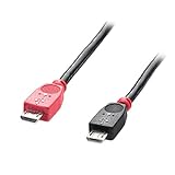LINDY 31758 – Cable USB OTG, tipo Micro-B a tipo Micro-B, 0,5 m, color negro