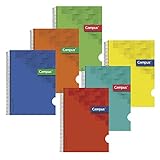 Campus - Cuadernos A4 Cuadrícula 3mm, Tapa Polipropileno, 80 hojas, Pack de 6 blocs perfectos para uso escolar, oficina y hogar, Colores Surtidos (6 unidades)