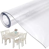 Nappe en PVC en plastique épais transparent imperméable pour table de cuisine 155x90cm