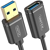 Удлинительный кабель Unitek SuperSpeed ​​USB 3 Gen 3.1, 1 метра, разъем USB A на USB A, удлинитель для принтеров, мышь, клавиатура, устройство чтения карт памяти, 5 Гбит/с, Plug & Play, позолоченные контакты