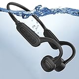 Essonio - Auriculares impermeables para natación, auriculares deportivos con Bluetooth, diseño abierto, cancelación de ruido, 12 horas, tiempo de música, IPX8, ciclismo, color negro