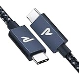 RAMPOW Cable USB C a USB C 3.2 Gen 2x2 con E-Mark, Cable Thunderbolt 3 con PD 3.0[20V/5A 100W], 4K@60Hz para Macbook Pro 16'' 2019/2017, iMac, Samsung S10/S9, Huawei P30, Nintendo Switch y más - 2M